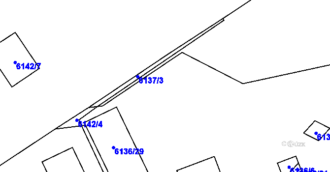 Parcela st. 6136/11 v KÚ Přerov, Katastrální mapa