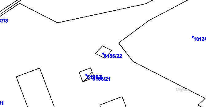 Parcela st. 6136/22 v KÚ Přerov, Katastrální mapa
