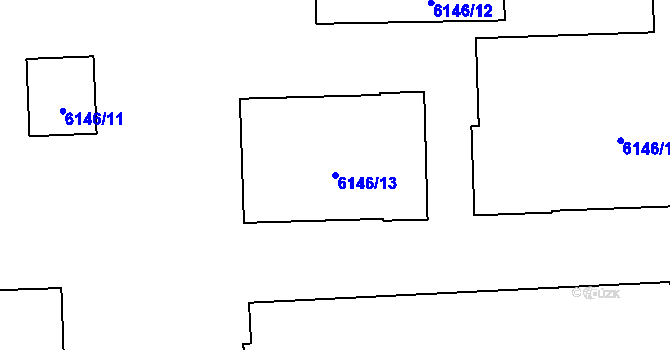 Parcela st. 6146/13 v KÚ Přerov, Katastrální mapa