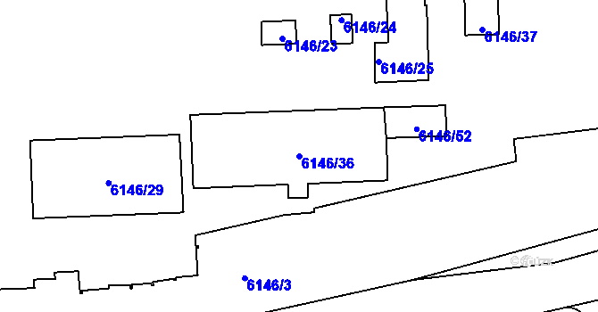 Parcela st. 6146/36 v KÚ Přerov, Katastrální mapa