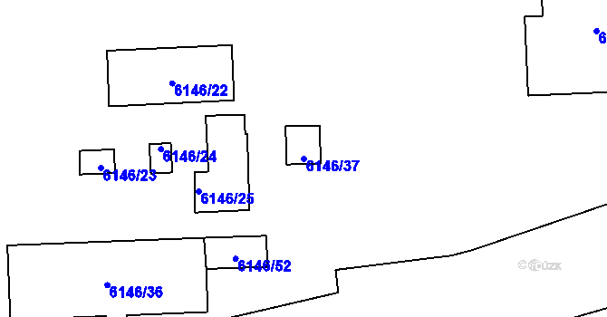 Parcela st. 6146/37 v KÚ Přerov, Katastrální mapa