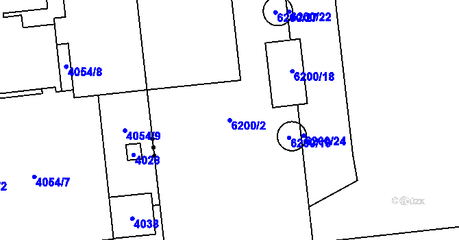 Parcela st. 6200/2 v KÚ Přerov, Katastrální mapa