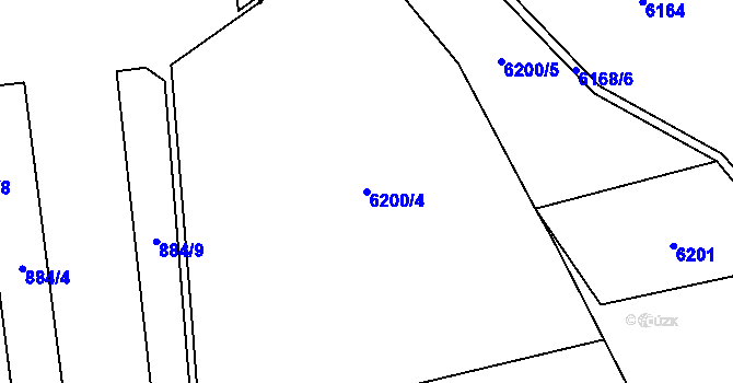Parcela st. 6200/4 v KÚ Přerov, Katastrální mapa