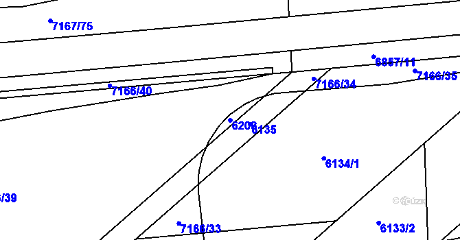 Parcela st. 6208 v KÚ Přerov, Katastrální mapa
