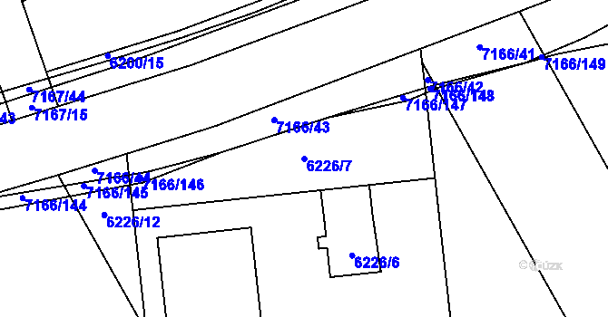 Parcela st. 6226/7 v KÚ Přerov, Katastrální mapa