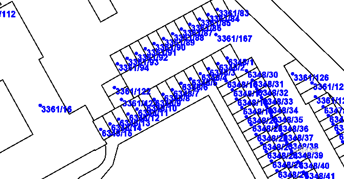 Parcela st. 6348/7 v KÚ Přerov, Katastrální mapa