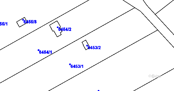 Parcela st. 6453/2 v KÚ Přerov, Katastrální mapa