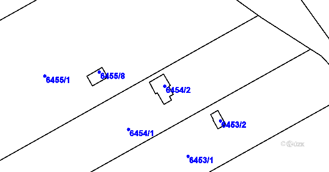 Parcela st. 6454/2 v KÚ Přerov, Katastrální mapa