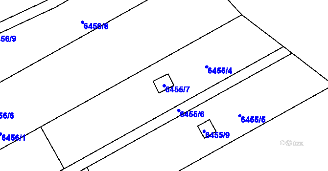 Parcela st. 6455/7 v KÚ Přerov, Katastrální mapa