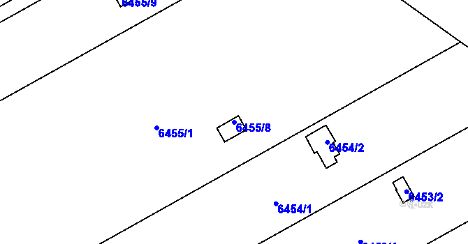 Parcela st. 6455/8 v KÚ Přerov, Katastrální mapa
