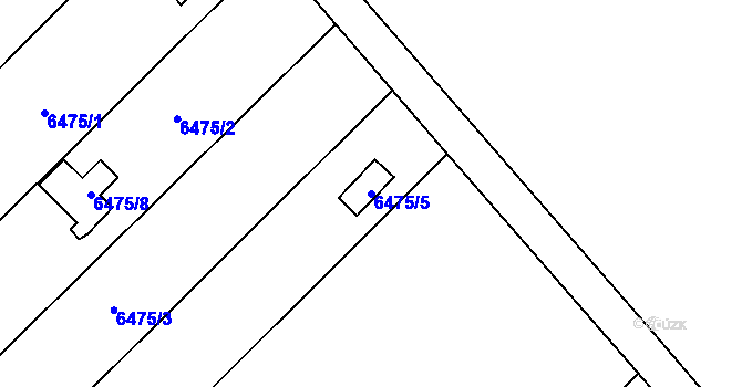 Parcela st. 6475/5 v KÚ Přerov, Katastrální mapa