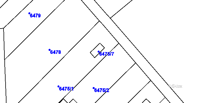 Parcela st. 6475/7 v KÚ Přerov, Katastrální mapa