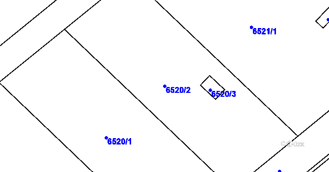 Parcela st. 6520/2 v KÚ Přerov, Katastrální mapa