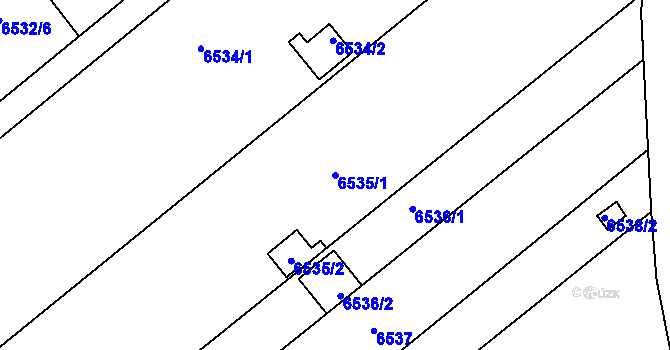 Parcela st. 6535/1 v KÚ Přerov, Katastrální mapa