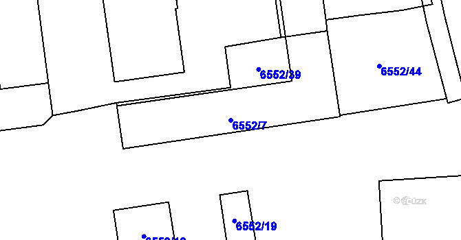 Parcela st. 6552/7 v KÚ Přerov, Katastrální mapa