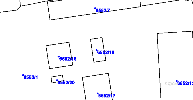 Parcela st. 6552/19 v KÚ Přerov, Katastrální mapa