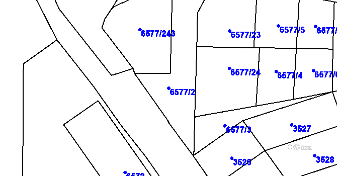 Parcela st. 6577/2 v KÚ Přerov, Katastrální mapa