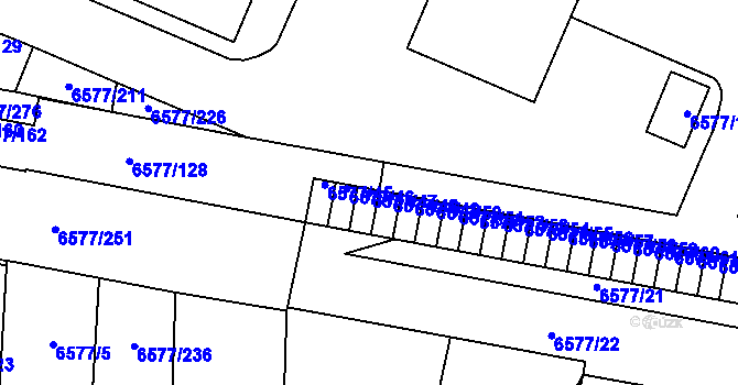 Parcela st. 6577/47 v KÚ Přerov, Katastrální mapa