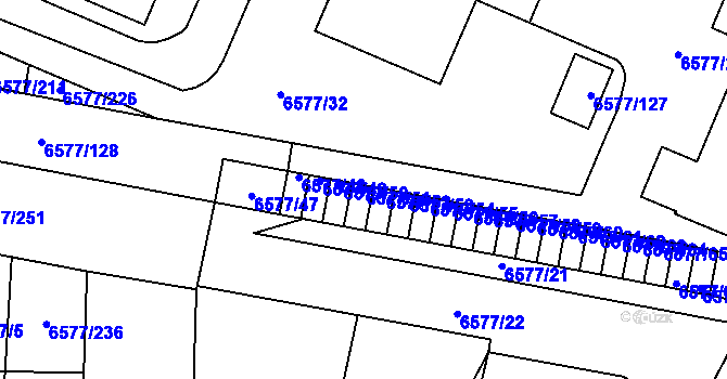 Parcela st. 6577/51 v KÚ Přerov, Katastrální mapa