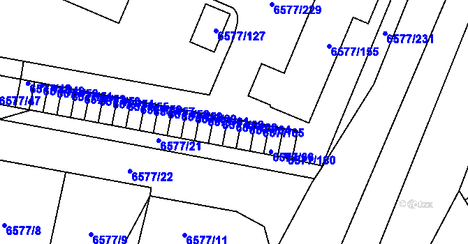 Parcela st. 6577/63 v KÚ Přerov, Katastrální mapa