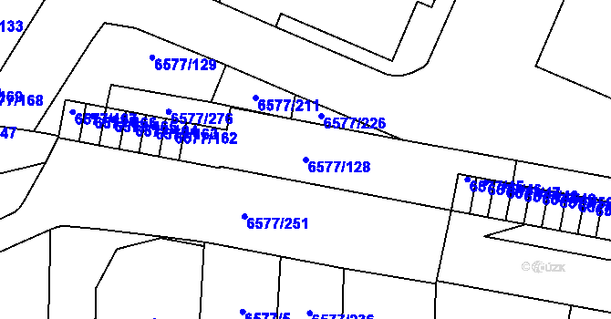 Parcela st. 6577/128 v KÚ Přerov, Katastrální mapa
