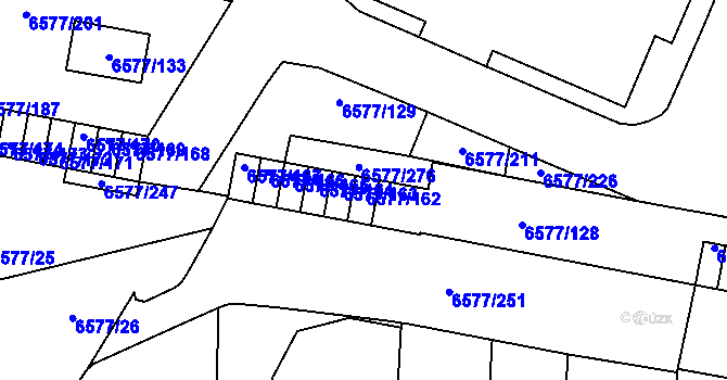 Parcela st. 6577/162 v KÚ Přerov, Katastrální mapa