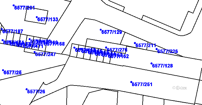 Parcela st. 6577/163 v KÚ Přerov, Katastrální mapa