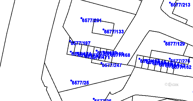 Parcela st. 6577/170 v KÚ Přerov, Katastrální mapa