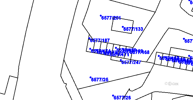 Parcela st. 6577/173 v KÚ Přerov, Katastrální mapa