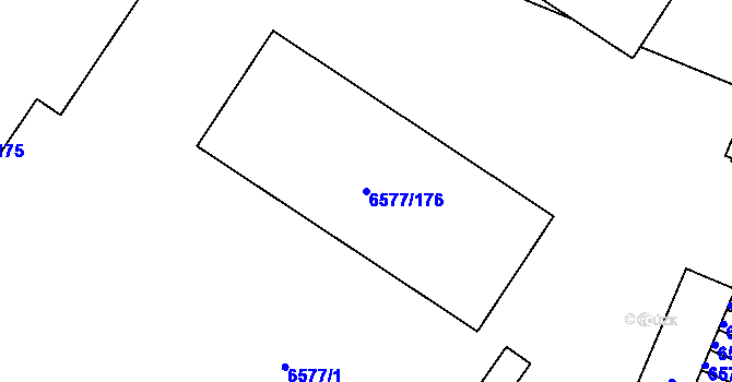 Parcela st. 6577/176 v KÚ Přerov, Katastrální mapa
