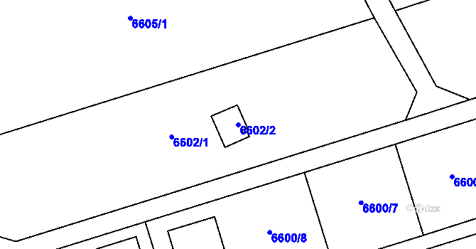 Parcela st. 6602/2 v KÚ Přerov, Katastrální mapa
