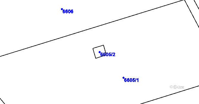 Parcela st. 6605/2 v KÚ Přerov, Katastrální mapa
