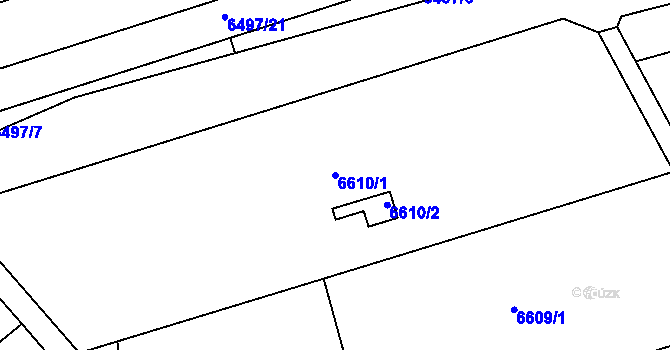 Parcela st. 6610/1 v KÚ Přerov, Katastrální mapa