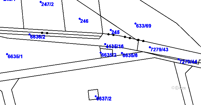 Parcela st. 6635/2 v KÚ Přerov, Katastrální mapa