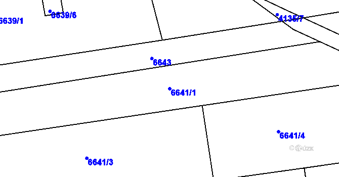 Parcela st. 6641/1 v KÚ Přerov, Katastrální mapa