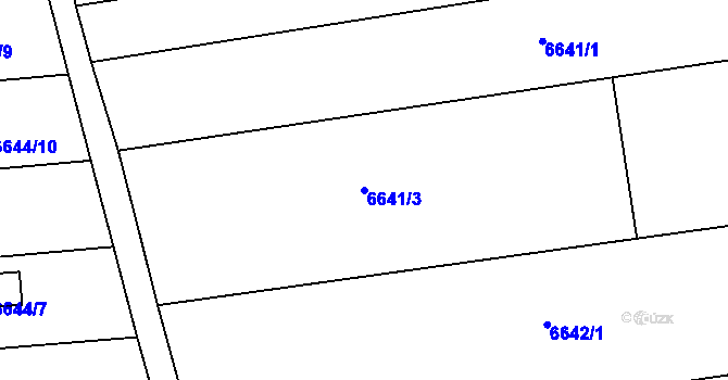 Parcela st. 6641/3 v KÚ Přerov, Katastrální mapa