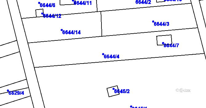 Parcela st. 6644/4 v KÚ Přerov, Katastrální mapa