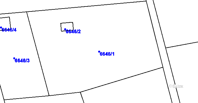 Parcela st. 6646/1 v KÚ Přerov, Katastrální mapa