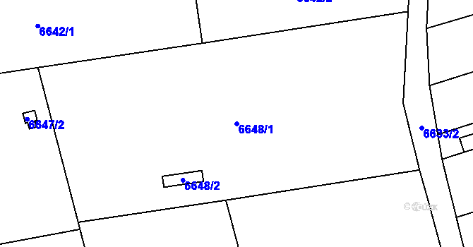 Parcela st. 6648/1 v KÚ Přerov, Katastrální mapa