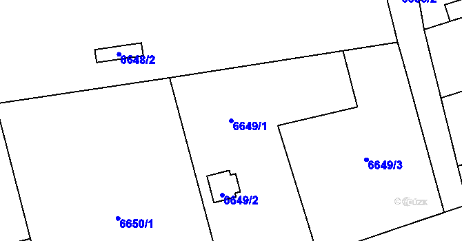 Parcela st. 6649/1 v KÚ Přerov, Katastrální mapa