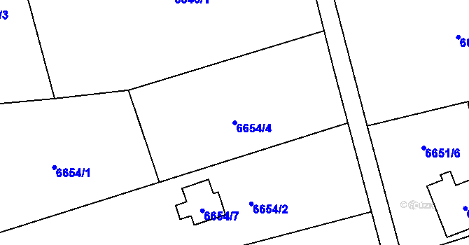 Parcela st. 6654/4 v KÚ Přerov, Katastrální mapa