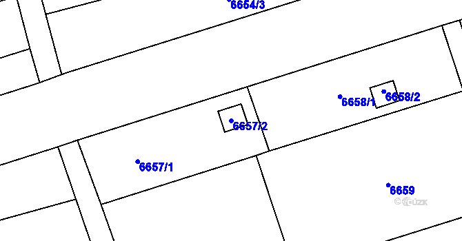 Parcela st. 6657/2 v KÚ Přerov, Katastrální mapa
