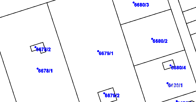 Parcela st. 6679/1 v KÚ Přerov, Katastrální mapa