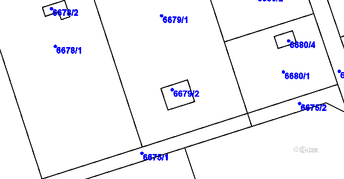 Parcela st. 6679/2 v KÚ Přerov, Katastrální mapa