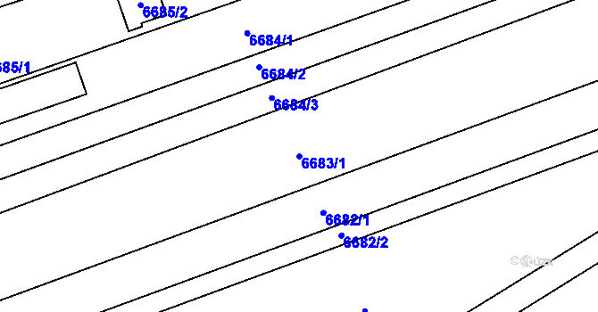 Parcela st. 6683/1 v KÚ Přerov, Katastrální mapa