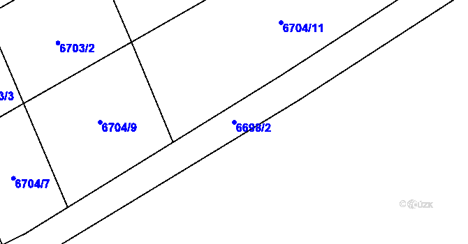 Parcela st. 6698/2 v KÚ Přerov, Katastrální mapa