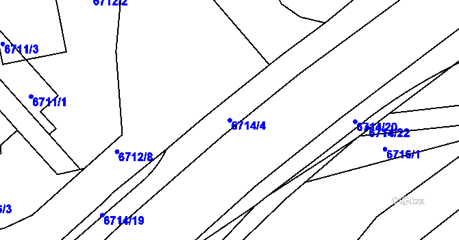 Parcela st. 6714/4 v KÚ Přerov, Katastrální mapa