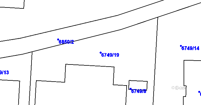 Parcela st. 6749/19 v KÚ Přerov, Katastrální mapa