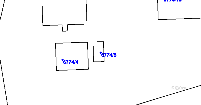 Parcela st. 6774/5 v KÚ Přerov, Katastrální mapa