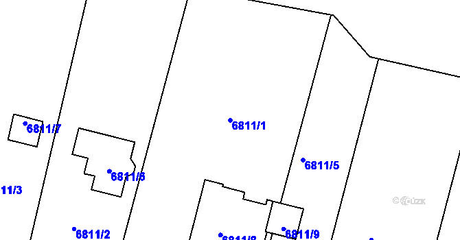 Parcela st. 6811/1 v KÚ Přerov, Katastrální mapa
